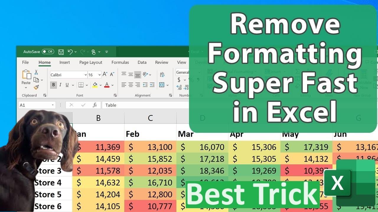 How to remove bad formatting in Excel quickly