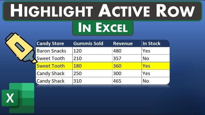 How to Highlight Active Row in Microsoft Excel