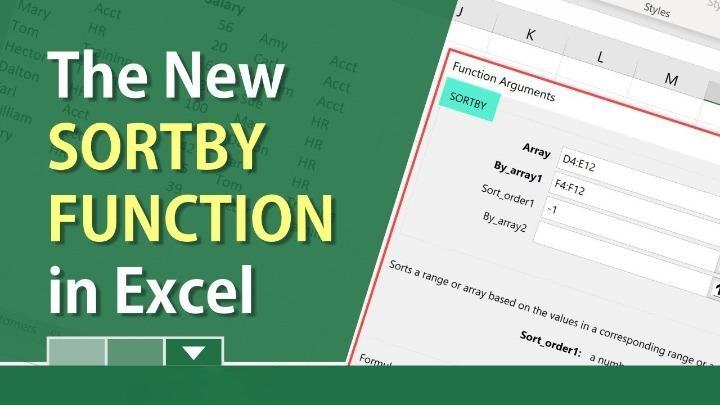 Introduction to the SORTBY Function in Microsoft Excel
